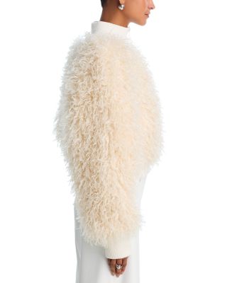 Faux Fur Turtleneck Bomber Jacket