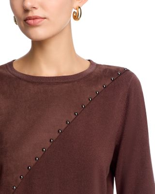 Faux Suede Crewneck Sweater