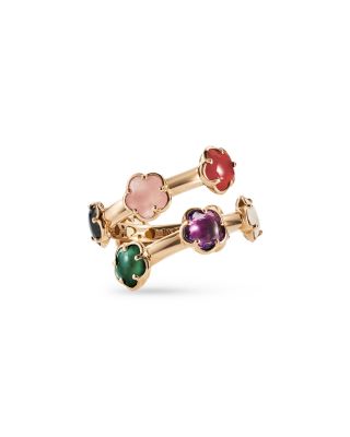 18K Rose Gold Figlia dei Fiori Multi Stone Flower Ring