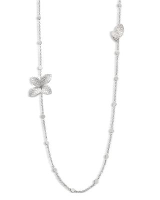 Pasquale Bruni 18K White Gold Giardini Segreti Diamond Flower Opera Necklace, 28.7