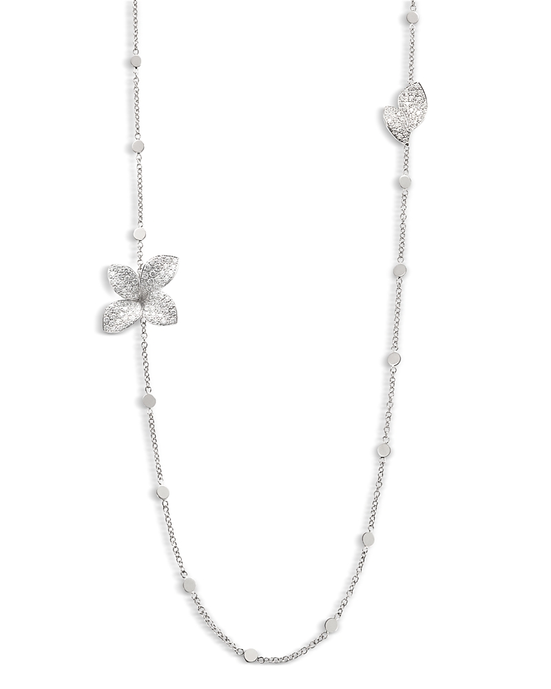 Pasquale Bruni 18K White Gold Giardini Segreti Diamond Flower Opera Necklace, 28.7