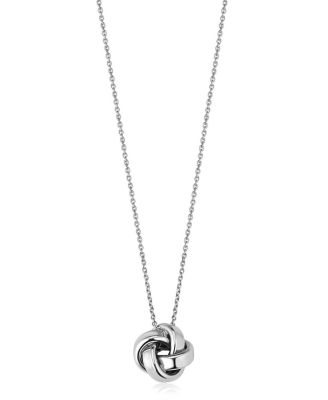 Sterling Silver Eternal Knot Pendant Necklace, 18"