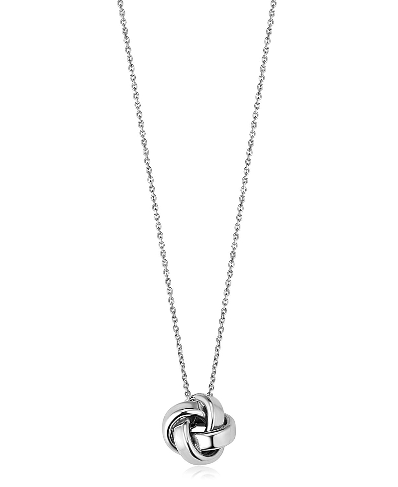 Oradina Sterling Silver Eternal Knot Pendant Necklace