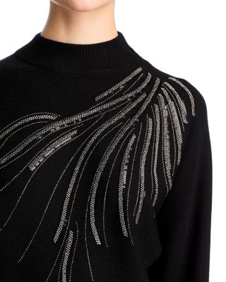 Embellished Mock Neck Sweater