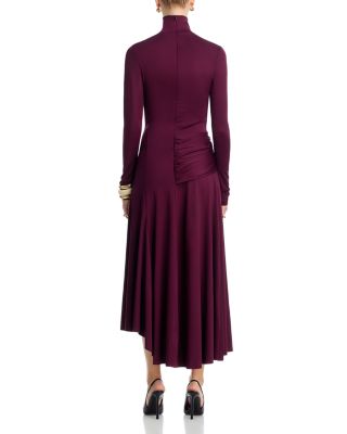 Twist Detail High Neck Midi Dress