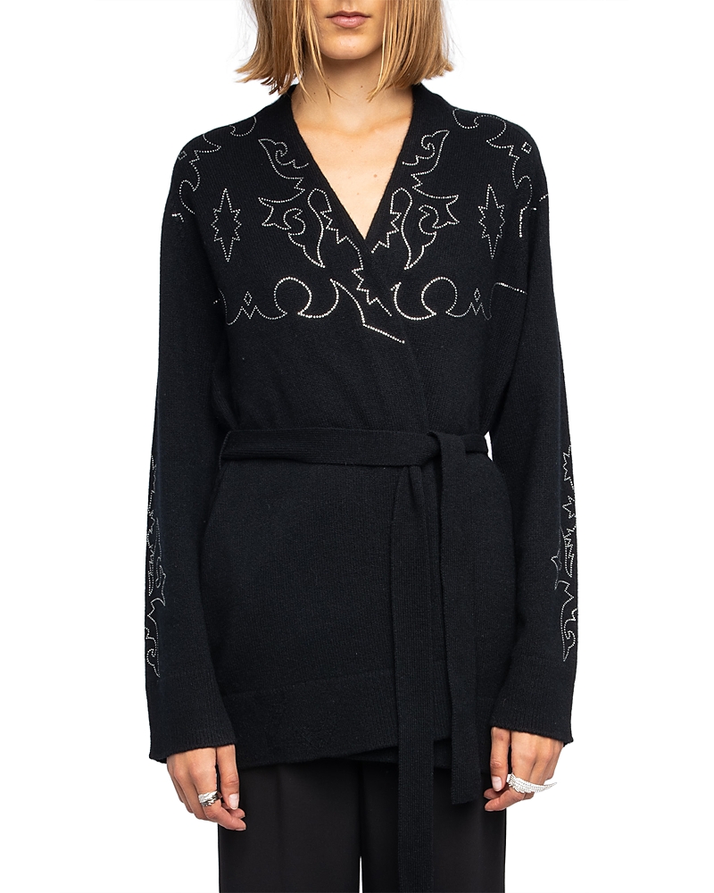 Zadig & Voltaire Salomy Cashmere Cardigan In Black