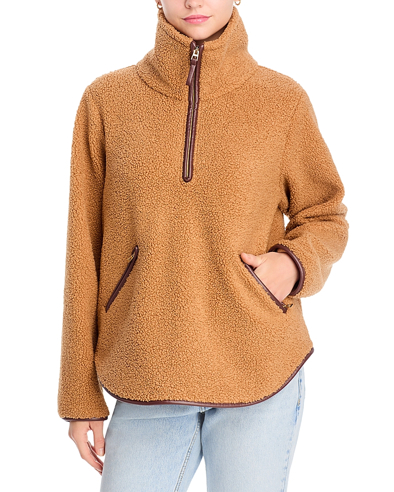 Tommy Bahama High Pile Fleece Popover In Brown