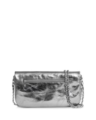 Rock Vintage Effect Metallic Leather Clutch