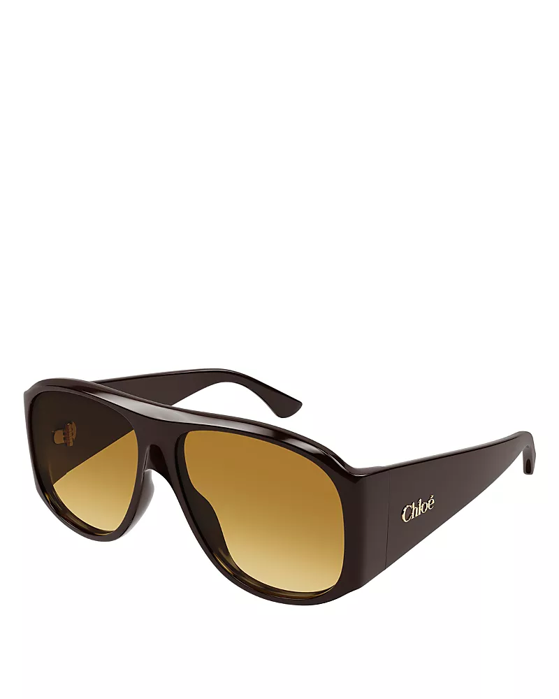 Chloe Pilot Sunglasses, 60mm