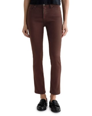 Mari Mid Rise Slim Straight Jeans in Coffee Bean