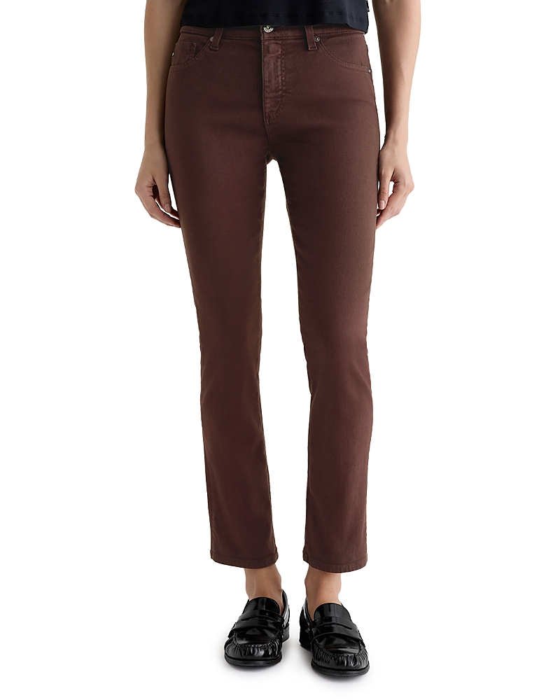 Ag Mari Mid Rise Slim Straight Jeans In Coffee Bean In Brown