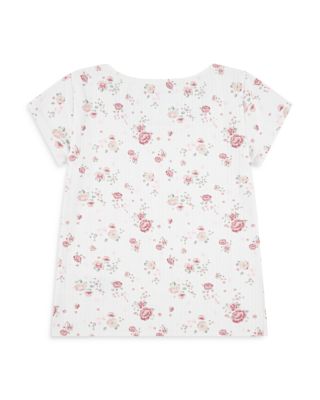 Girls' Pointelle Square Neck Short Sleeved Tee - Little Kid, Big Kid