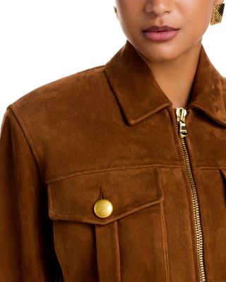 Micah Suede Oversized Collar Jacket