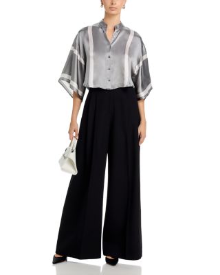 Dru Silk Mandarin Collar Blouse