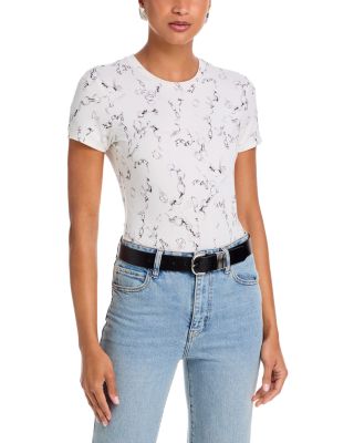 Ressi Short Sleeved Faded Chain Print Crewneck Tee