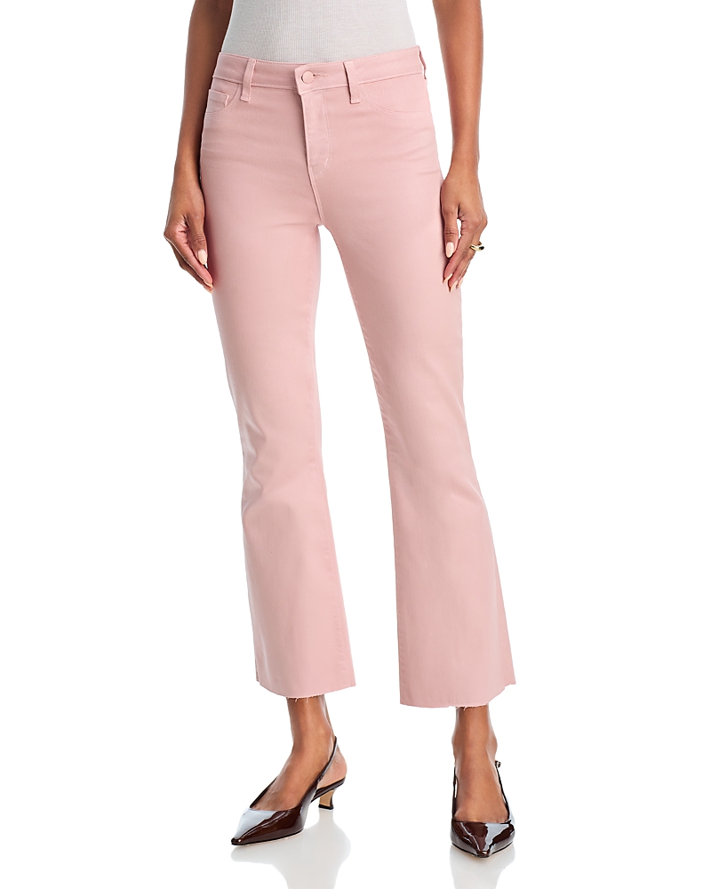 L'Agence Kendra High Rise Cropped Flared Jeans in Deep Mauve