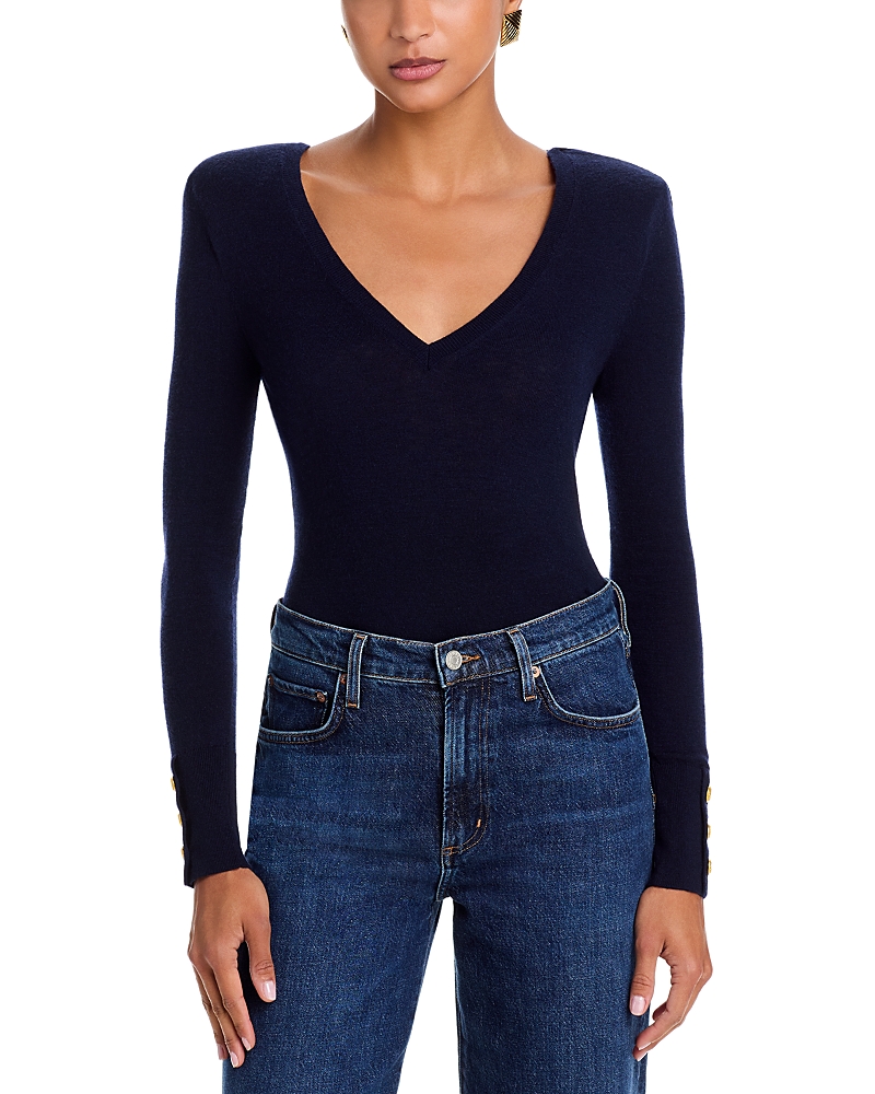 L'Agence Kolie Double V Neck Chain Back Top