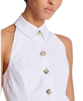 A-Line Backless Poplin Dress