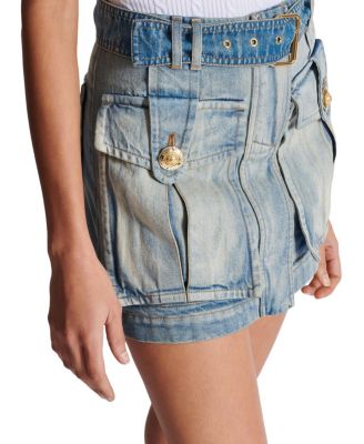 Denim Skirt with Pockets