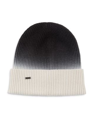 Frances Dip Dye Rib Knit Merino Wool Beanie