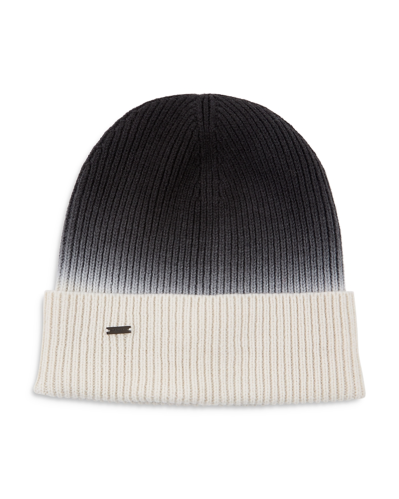 Eugenia Kim Dip Dye Rib Knit Merino Wool Beanie In Black