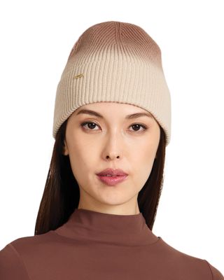 Frances Dip Dye Rib Knit Merino Wool Beanie