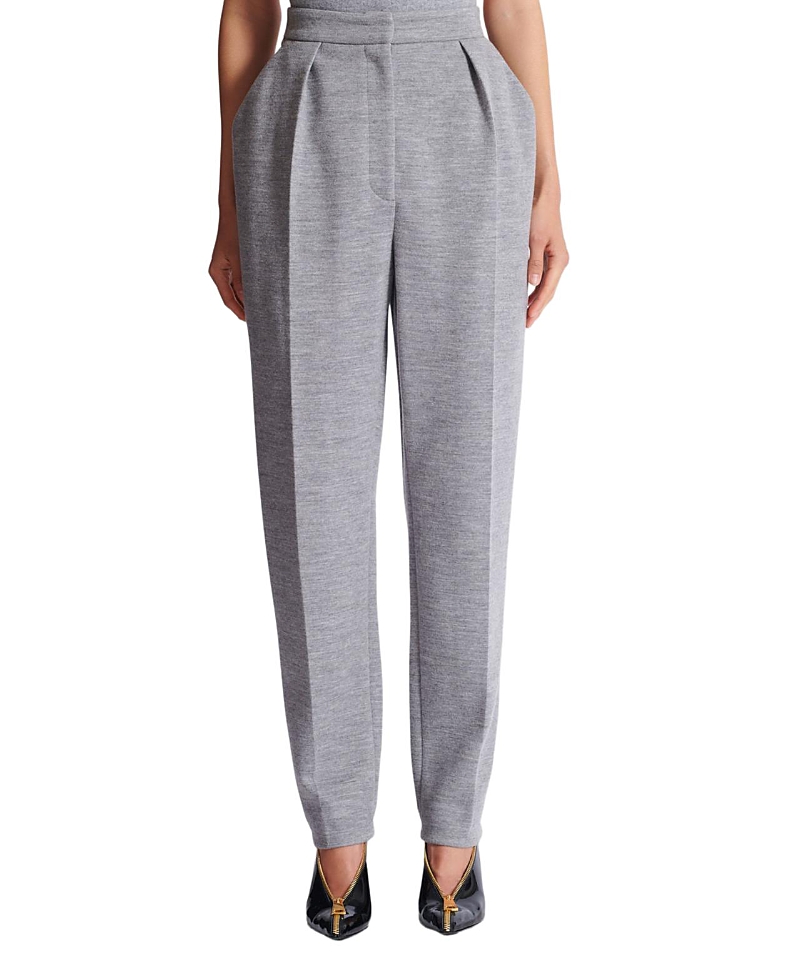 Balmain Tailored Cotton Knit Trousers In Gray