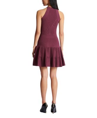  Sleeveless Flared Dress in Openwork Knit