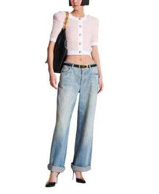  Short-Sleeved Knit Cardigan