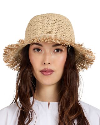 Joni Fringed Crochet Packable Bucket Hat