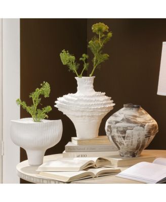 Ruffle Ceramic Decorative Vase