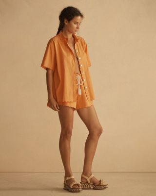 TANGELO&nbsp;Scallop Short Sleeve Shirt