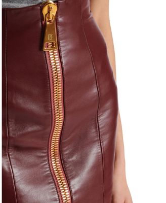 Lambskin Leather Pencil Skirt