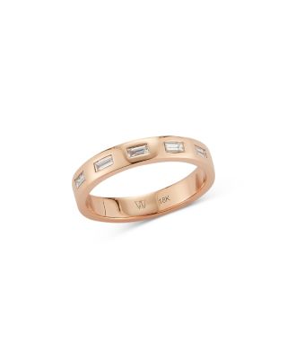 18K Rose Gold Ottoline Diamond Baguette Band