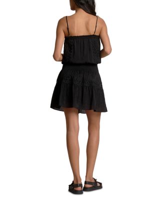 Embroidered Smocked Waist Swim Cover Up Dress