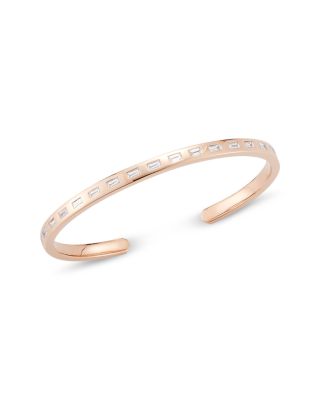 18K Rose Gold Ottoline Diamond Baguette Cuff Bracelet