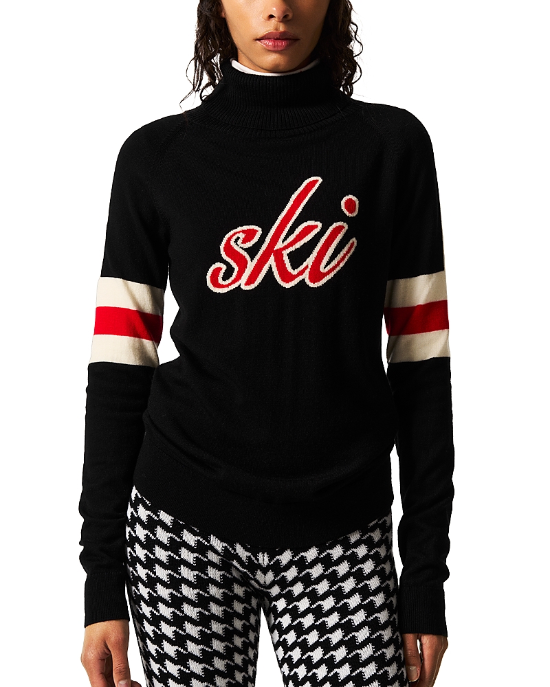 Perfect Moment Womens Neve Turtleneck Merino-wool Ski Jumper Black Xs