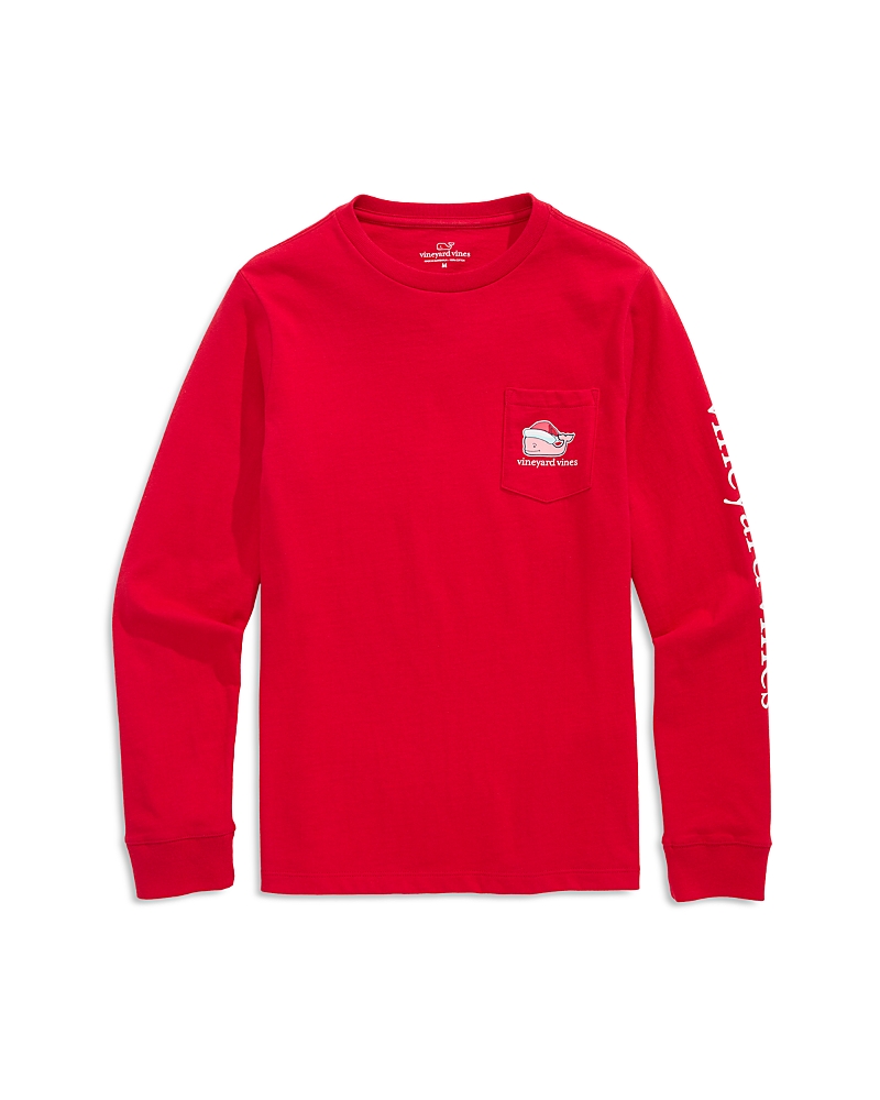 Vineyard Vines Boys' Santa Whale Long Sleeved Tee - Little Kid, Big Kid In Red