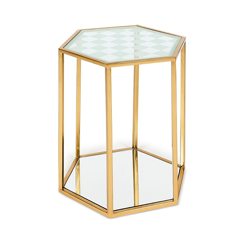 Mackenzie-childs Honeycomb Accent Table In Gold