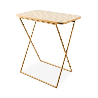 Mocha Check Cocktail Trays, Set of 4