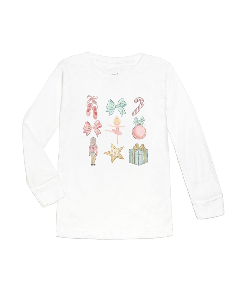 Sweet Wink Girls' Nutcracker Cutie Christmas Long Sleeve Shirt - Baby In White