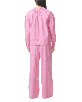 Scalloped Stitch Trim Pajama Set