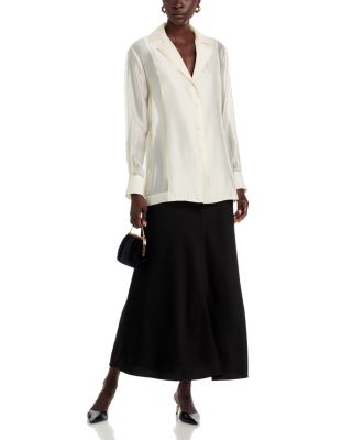 Ines Notch Lapel Drawstring Top
