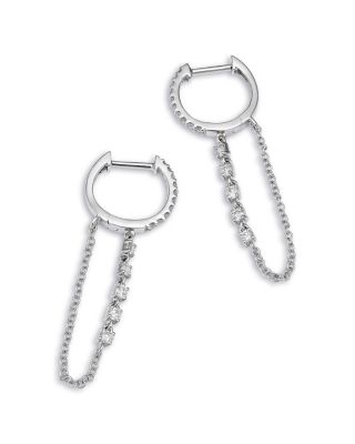 Diamond Drop Earrings in 14K White Gold, 0.40 tcw