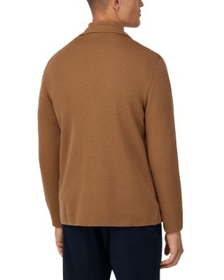 Extra Fine Merino Wool Knitted Regular Fit Double Breasted Blazer - Exclusive