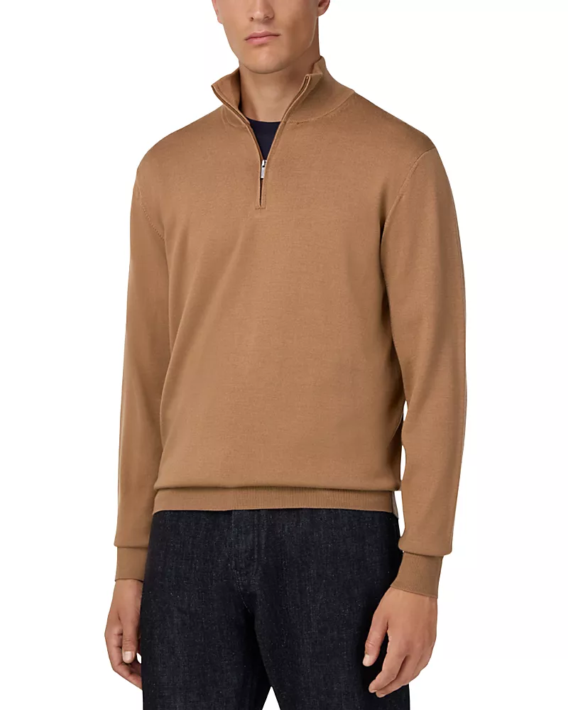 Boggi Milano Extra Fine Merino Wool Half Zip Sweater