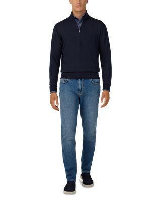 Extra Fine Merino Wool Half Zip Sweater 