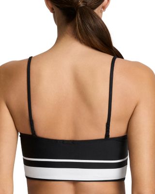 Square Neck Longline Bikini Top & Banded High Waist Bikini Bottom