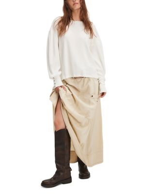 Lapis Lace Up Cuff Sweatshirt 