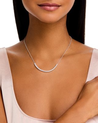 Graduated Diamond Necklace in 14K White Gold, 2.0 tcw